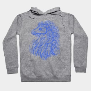 Side Profile of a Horse Head with Curly Hair Hand Drawn Illustration Hoodie